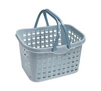 BUGUUYO Cestino da Picnic Piccolo in Plastica Blu Impugnatura Ergonomica Porta Frutta e Snack Riutilizzabile Contenitore per la Spesa e Organizzatore per Cucina e Giardino