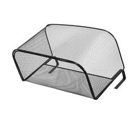 BUGUUYO Cestino Portaoggetti in Metallo Appeso Nero Medio Ganci per Comodino, Organizer Sospeso Versatile per Dormitorio e Appartamento, Soluzione Salvaspazio senza Foratura per Libri