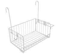 BUGUUYO Cestino Sospeso Portaoggetti Bagno e Cucina in Filo Metallico Bianco, Organizer Sospeso Piccolo e Pratico per Doccia e Mensola Portasapone Shampoo