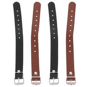 BUGUUYO Cinghie Regolabili in Pelle per Cestino Bici Set 2 Paia con Foro Regolabile Cintura Robusta per Cestino Anteriore in Legno Accessorio Fissaggio Manubrio Bici