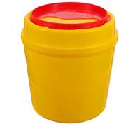 BUGUUYO Contenitore per Rifiuti Medici Tondo con Coperchio Plastica Resistente Impatto per Smaltimento Oggetti Taglienti in Laboratori e Ospedali Facile da Pulire e Salubre