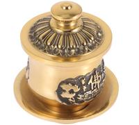 BUGUUYO Coppa Decorazione per Tempio e Casa, Design a Fiore di Loto in Rame Coperchio Multi-funzionale e Pratica per Offerta di Acqua Buddista