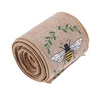 BUGUUYO Decorative Wrapping Ribbon, Party Decoration Ribbons, Poliestere, 1 Rotolo, con Fiori e Api, per Home Decoration e Feste a Tema Api