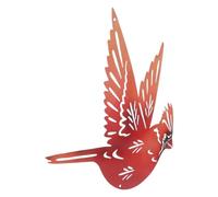 BUGUUYO Decorazione da Parete e Versatile a Forma di Volatile in Ferro Rosso Artistico, Ornamentale per Terrazzi e Spazi Esterni