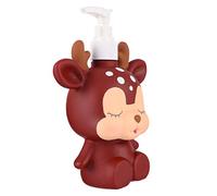 BUGUUYO Dispenser Shampoo e Lozione per Ragazzo Ragazza 300 Ml Bottiglia Vuota a Forma di Cerbiatto Marrone Riutilizzabile Pompa Pressione Facile da Riempire Bagno