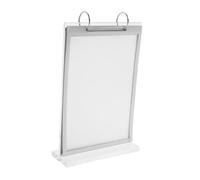 BUGUUYO Espositore da Tavolo in Acrilico Trasparente Pagine Ribaltabili, Porta Menù Compatto Multifunzionale per Ristorante e Bar, Supporto Pubblicitario Professionale per Cartelli A5