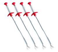 BUGUUYO Estrattore per la Pulizia dello Scarico Lavandino Cucina Set 4 Pezzi in Filo di Ferro Flessibile Molla Resistente Strumento per Rimuovere Intasamenti Chioma Bagno Casa