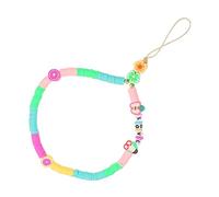 BUGUUYO Fashionable Beaded Phone Strap in Polymer Clay Lightweight And Durable Lanyard For Office School Travel Compatible With Mobile Phones And Small Devices