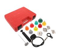BUGUUYO Kit Tester Pressione Radiatore 15 Pezzi, Manometro di Rilevamento Perdite Liquido di Raffreddamento Auto e Camion, Attrezzature Automobilistiche per Test Diagnostici e