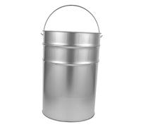 BUGUUYO Lattina di immondizia a galvanizza cestino e cestino zincato contenitore immondizia acciaio Maglia contenitori bidone della spazzatura esterno secchi in metallo con manici Argento