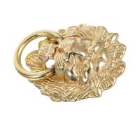 BUGUUYO Maniglia per Mobili in Ottone Vintage a Testa di Leone, Batacchio da Porta D’ingresso e Armadietto, Ferramenta Decorativa in Stile Cinese Classico, 1 Pezzo, Finitura Dorata