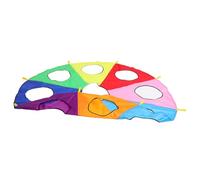 BUGUUYO Paracadute Arcobaleno con Buchi per Giochi all Aperto Asilo Nido attività Sensoriale per Gioco di Reazione e Coordinazione Hand-Eye per Educazione Precoce