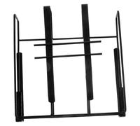 BUGUUYO Porta Tagliere da Cucina in Acciaio Inox, Scaffale per Armadio Nero | Stoccaggio Cucina per Tavole e Coperchi, Fissaggio Sotto Pensile, Design Semplice, Uso su Scrivania o Armadio