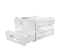BUGUUYO Portauova per Frigorifero a Cassetto 32 Scomparti in Plastica Riutilizzabile Coperchio Antiscivolo Organizer Impilabile per Ottimizzare lo Spazio della Cucina