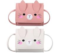 BUGUUYO PU Borsa Tracolla per Ragazze 2 Pezzi Coniglietto | Leggera, Chiusura Patta e Bottone per Passeggiate e Uso Quotidiano, Adatta a Piccoli Accessori e Smartphone