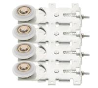 BUGUUYO Rullo per Porte Scorrevoli Armadio 32 MM in Acciaio Inox Set da 4 Pezzi Puleggia a Molla Silenziosa per Porte Armadio e Mobili da Interno Supporto Peso Elevato e Scorrimento