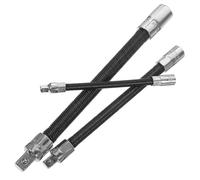 BUGUUYO Set da 3 Barre di Estensione Flessibili per Chiave Inglese 1/4-3/8-1/2 in Acciaio Molla Resistente, Prolunga Elastica per Cricchetto, Utensile Portatile per Manutenzione