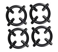 BUGUUYO Set da 4 Pezzi Supporti per Moka Pot in Ferro Nero, Piastra in Ghisa per Fornelli a Gas Superficie Liscia e Lavorazione Fine per Cucina Domestica