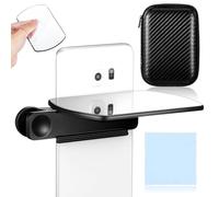 BUGUUYO Specchio per Fotocamera Smartphone con Clip Regolabile e Angolo | Vetro e PVC Nero, per Fotografia Mobile e Paesaggi, con Sacchetto, Panno e Manuale Inclusi