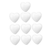 BUGUUYO Squisiti Cuori in polistirolo, Piccoli - 10 Pezzi, a Forma di Cuore, Perfetti per Artigianato Fai da Te, Scultura e Decorazioni per Matrimoni, Colore Bianco, Ideali per Pittura e Ornamenti
