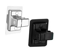 BUGUUYO Supporto per Soffione Doccia da Bagno in ABS senza Fori Base di Fissaggio Regolabile Rotazione Set 2 Pezzi Argento e Nero per Installazione su Parete Accessorio per Doccia