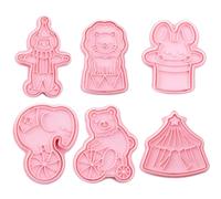 BUGUUYO Tagliabiscotti a Tema in Plastica Rosa 6 Pezzi Design Superficie Liscia per Pasticceria Professionale e Attività di Feste, Stampi Fondant