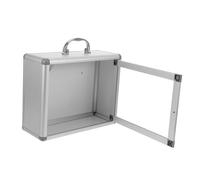 BUGUUYO Wall Mounted Medicine Organizer Metal And Acrylic Portable Medicine Chest For Banks Offices And Bathrooms Space Saving Emergency Aid