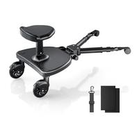 BugyKido Buggy Board, Pedana universale per passeggino, con sedile ingrandito, con sedile per tutti i passeggini, Kiddy Board per bambini da 2 a 6 anni, portata 25 kg