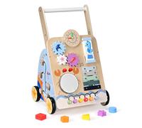 BugyKido Girello per Bambini di Legno, 8 in 1 Carrello Bambini con I Mattoncini, Girello Neonato 6-12 Mesi, Carrello Primi Passi Legno Montessori, Adatto per Regali di Prima Educazione