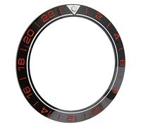 BUHB Inserto della Lunetta, Accessorio di Ricambio per l'anello della Lunetta dell'orologio Antigraffio con Cifre Chiare per Negozio di Orologi (Cifra rossa base nera)