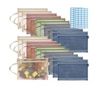 Buhdjfnke 20-Pack Mesh Zipper Bags, In Rete Doppio Strato In Nylon per Conservare Giochi da Tavolo e Puzzle.