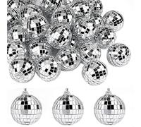 Buhdjfnke 30 PZ Sfere Un Specchio da Discoteca 2 Pollici Sfera Un Specchio Riflettente da Appendere per Decorazioni per La Casa 'Albero di Natale