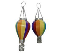 Buhdjfnke Art & Gift Lanterna Solare per Mongolfiera - Luci LED Sospese Ad Energia Solare, Decorativa Portatile Impermeabile, 2 Pezzi,A