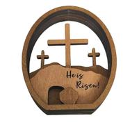 Buhdjfnke Decorazione Pasquale Cristiana con Kit Vassoio A più Livelli del Sepolcro Risorto e della Scena della Resurrezione, Realizzato A Mano con Segno della Natività di Gesù.