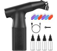 Buhdjfnke Kit Airbrush No-Clean per Pittura di Modelli, Airbrush Portatile Ricaricabile A 3 Velocità, per Tatuaggi e Progetti Fai-Da-Te