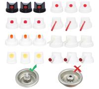 Buhdjfnke Kit di 24 Pezzi di Tappi e Ugelli per - Set di Adattatori per Bombolette Maschili, Ugello per Bomboletta, Kit di Controllo di Qualità Artistica