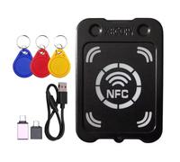 Buhdjfnke Lettore/Copiatore di Smart Card con Chip RFID + 3 CUID Keychain NFC, Lettore di Chiavi di Cifratura IC Token RFID 13,56 MHz Clone Duplicator