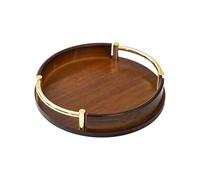 Buhdjfnke Light Luxury Round Bamboo Tray For Home Kitchen Home Restaurant Tea Set Small Portable Fruit Snack Tray S