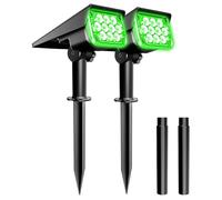 Buhdjfnke Luce LED Solare da 2 Pezzi Lampada da Prato Verde Super Brillante per Faretto Solare A Luminosità Regolabile da Giardino IP65 Impermeabile