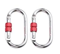 Buhdjfnke Moschettone Ovale con Bloccaggio A Vite, 2 Pezzi, Resistente Fino A 25 KN per Discesa e Clip per Amaca.