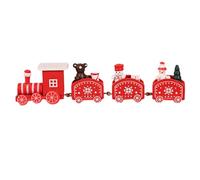 Buhdjfnke Natale 4 Treno Ornamento Decorazione Natalizia per la Casa Regalo per Bambini Natal Navidad Xmas Decor Capodanno Rosso