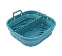 Buhdjfnke Piastra per Vassoio In Silicone per Air Fryer Quadrato Riutilizzabile, Accessorio Pieghevole per la Cottura In Air Fryer da 8,5in, Strumento per la Cottura al Forno per Airfryer, Blu