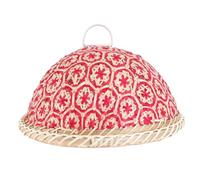 Buhdjfnke Piatto di Frutta, Cestino del Pane, Coperchio Rotondo, Copritavolo da Pranzo, Copririso per Avanzi di Frutta, Rosso