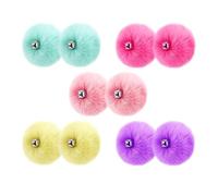 Buhdjfnke Pom Pom per Pattini A Rotelle da 10 Pezzi con Jingle Bells - Pompon per Pattini A Rotelle da 3,1 Pollici Fuzzy (5 Colori)