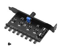 Buhdjfnke Regolatore di velocità della Ventola di Raffreddamento 'Hub della Ventola a 8 Canali Pc per CPU Case HDD VGA PWM Fan Staffa PCI Alimentazione da 12V Fan (4 Pin)