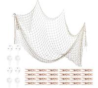 Buhdjfnke Rete da Pesca per Casa Cornice per Foto da Parete Decorativa nel Stile Mediterraneo per Feste Nautiche, Baby Shower, Decorazioni Fotografiche