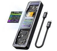 Buhdjfnke Smart 2280 M.2 NVMe SSD Enclosure Cyber Design Explorer Edition con Display LCD Max 10 GBps Type-C Nero