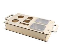 Buhdjfnke Vassoio per Braccioli per Divano, Tavolino, Clip-On, con 2 Ciotole In Acciaio Inossidabile, Porta Snack Portatile In Legno con Portabevande, Facile Installazione C