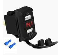 Buhdjfnke Voltmetro Digitale 12V USB Marino USB per Interruttore A Bilanciere Porta Doppio Caricatore 4.2A Scarsi di Uscita Impermeabile per Il Pannello di Interruttore A