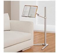 Buhelyc Multifunzione Leggio da Terra, Leggio per Libri da Pavimento, per Leggere A Mani Libere, Tappetino in Legno, Regolabile Altezza E Inclinazione, 2 Clip A Molla, per Casa, Scuola, Cucina